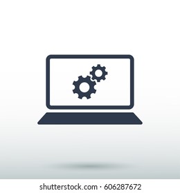 laptop icon, vector illustration. Flat design eps 10
