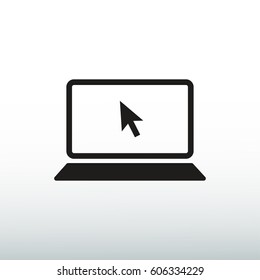 laptop icon, vector illustration. Flat design eps 10