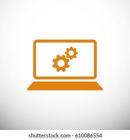 laptop icon, vector illustration. Flat design eps 10