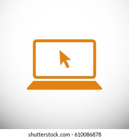 laptop icon, vector illustration. Flat design eps 10