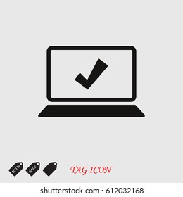 laptop icon, vector illustration. Flat design eps 10