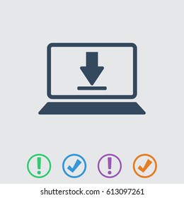 laptop icon, vector illustration. Flat design eps 10
