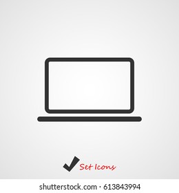 laptop icon, vector illustration. Flat design eps 10