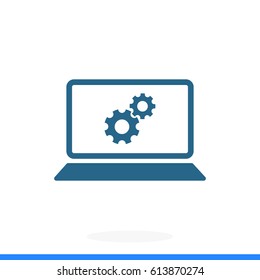 laptop icon, vector illustration. Flat design eps 10