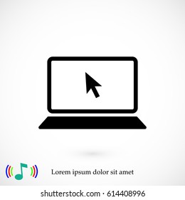 laptop icon, vector illustration. Flat design eps 10