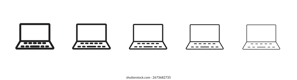 Ilustración vectorial del icono del ordenador portátil aislada