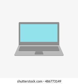 Laptop icon vector illustration. Isolated on white. Flat style