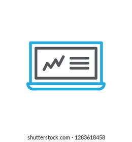 Laptop Icon Vector Illustration in Line Style for Any Purpose