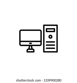Laptop Icon Vector Illustration in Line Style for Any Purpose