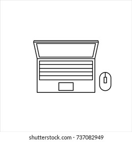 Laptop icon vector illustration line icon.vector illustration design