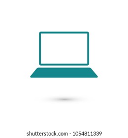 Laptop icon vector illustration. Linear symbol with thin outline. The thickness is edited. Minimalist style.