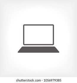 Laptop icon vector illustration. Linear symbol with thin outline. The thickness is edited. Minimalist style.