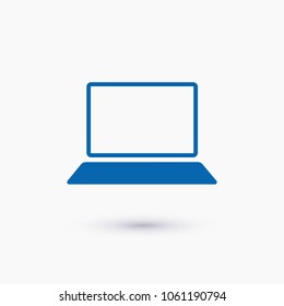 Laptop icon vector illustration. Linear symbol with thin outline. The thickness is edited. Minimalist style.