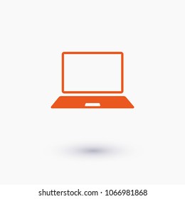Laptop icon vector illustration. Linear symbol with thin outline. The thickness is edited. Minimalist style.