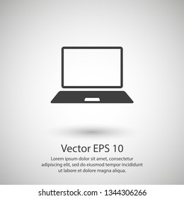 Laptop icon vector illustration. Linear symbol with thin outline. The thickness is edited. Minimalist style.