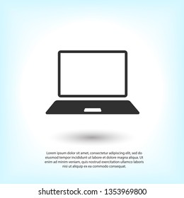 Laptop icon vector illustration. Linear symbol with thin outline. The thickness is edited. Minimalist style.