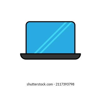 Ilustración vectorial de icono de portátil. Símbolo lineal con contorno fino. El espesor se edita. Estilo minimalista
