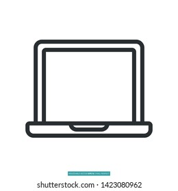 Laptop Icon Vector Illustration Logo Template