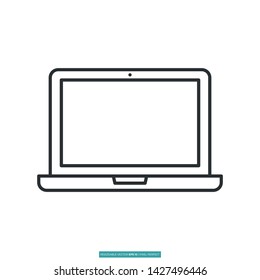 Laptop Icon Vector Illustration Logo Template