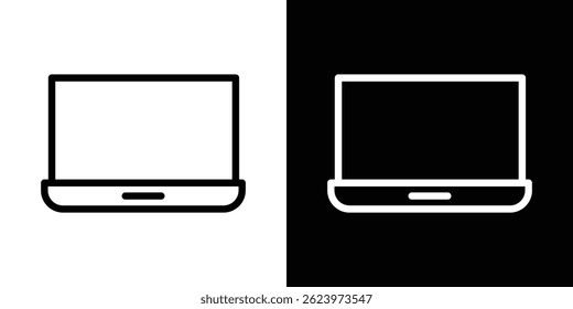 Vector del icono del ordenador portátil, Plantilla del logotipo de la ilustración en estilo de moda