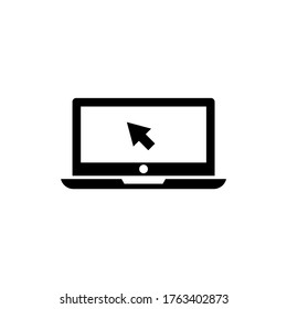 Laptop icon vector illustration on white background and color editable