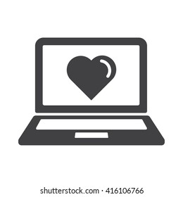 Laptop icon Vector Illustration on the white background.