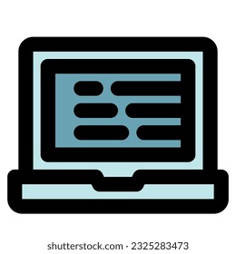 Laptop-Symbol, Vektorgrafik für Wissenschaft und Technologie und E-Learning
