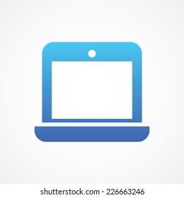 Laptop icon, vector illustration. Simple Flat Metro design style. ESP10