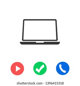 laptop icon, vector illustration. Vector web design