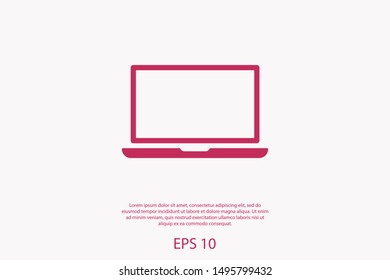 laptop icon, vector illustration. Vector web design