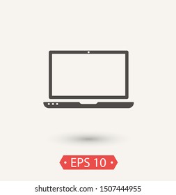 laptop icon, vector illustration. Vector web design