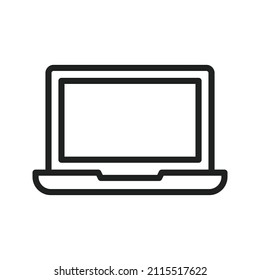Laptop icon vector image. Can also be used for Project Management. Suitable for mobile apps, web apps and print media.