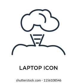 Laptop icon vector isolated on white background, Laptop transparent sign , thin symbol or stroke element design in outline style