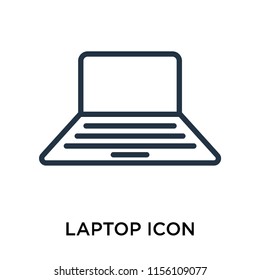 Laptop icon vector isolated on white background, Laptop transparent sign , linear pictogram or outline logo design in lined style
