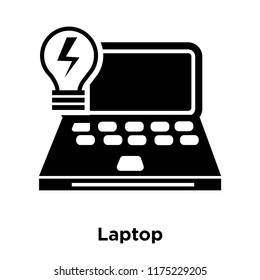 Laptop icon vector isolated on white background, logo concept of Laptop sign on transparent background, filled black symbol