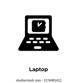 Laptop icon vector isolated on white background, logo concept of Laptop sign on transparent background, filled black symbol