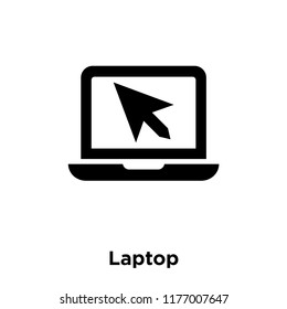 Laptop icon vector isolated on white background, logo concept of Laptop sign on transparent background, filled black symbol