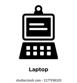 Laptop icon vector isolated on white background, logo concept of Laptop sign on transparent background, filled black symbol