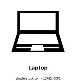 Laptop icon vector isolated on white background, logo concept of Laptop sign on transparent background, filled black symbol