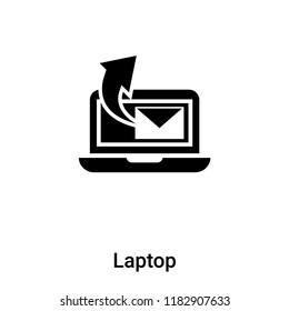 Laptop icon vector isolated on white background, logo concept of Laptop sign on transparent background, filled black symbol