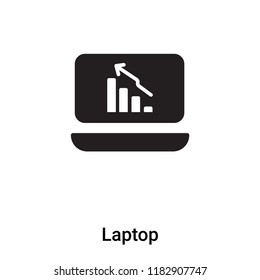 Laptop icon vector isolated on white background, logo concept of Laptop sign on transparent background, filled black symbol