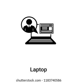 Laptop icon vector isolated on white background, logo concept of Laptop sign on transparent background, filled black symbol
