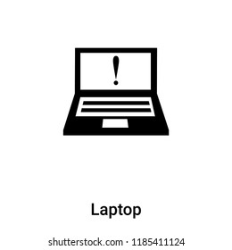 Laptop icon vector isolated on white background, logo concept of Laptop sign on transparent background, filled black symbol