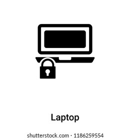 Laptop icon vector isolated on white background, logo concept of Laptop sign on transparent background, filled black symbol