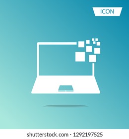 Laptop icon vector isolated on white background. 