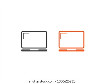 Laptop icon vector isolated on white background.