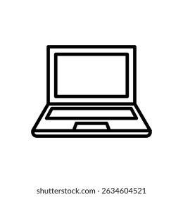 Vector del icono del ordenador portátil, icono del estilo de la línea