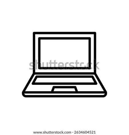 laptop icon vector, line style icon