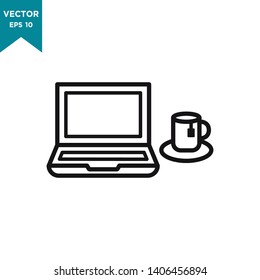 laptop icon vector logo template