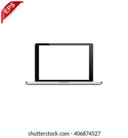 laptop icon, vector notebook blank, isolated laptop screen mockup